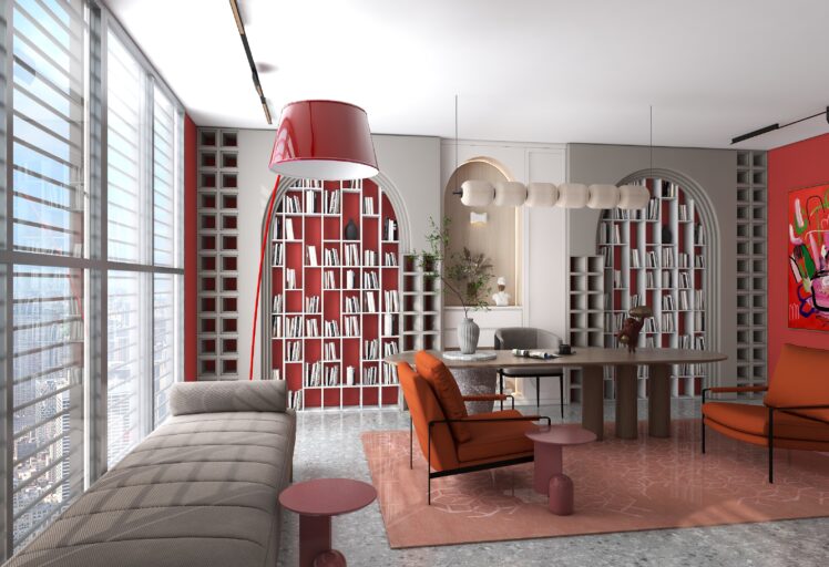 the red fashion office interior design ,interior ,home interior design ,house interior design, interior decoration ,interior decorator near me , modern home decor,living room design