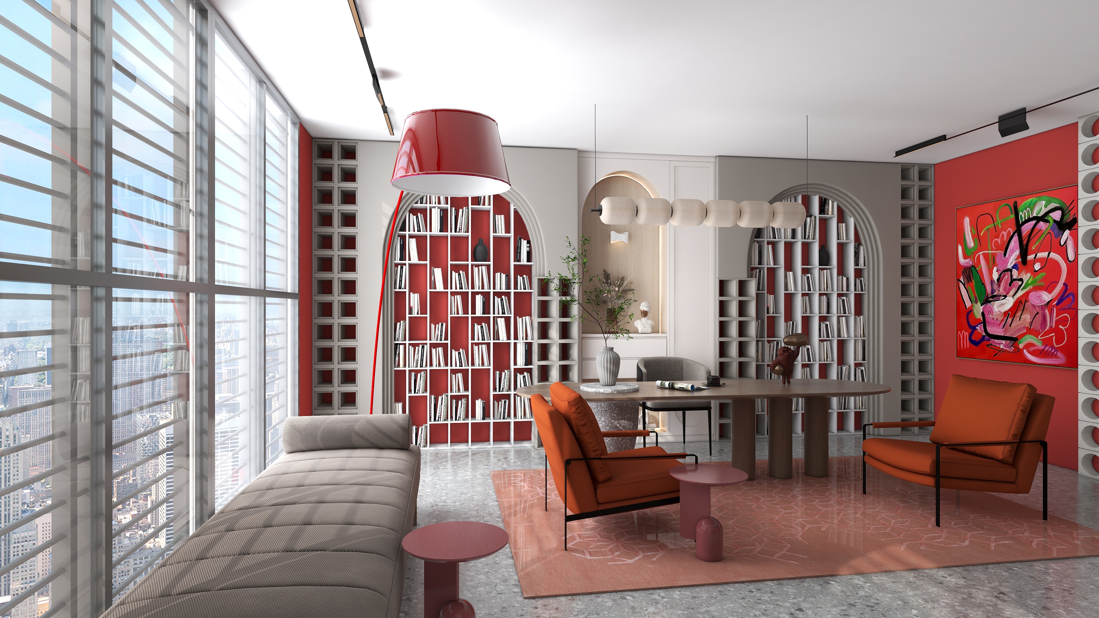 the red fashion office interior design ,interior ,home interior design ,house interior design, interior decoration ,interior decorator near me , modern home decor,living room design